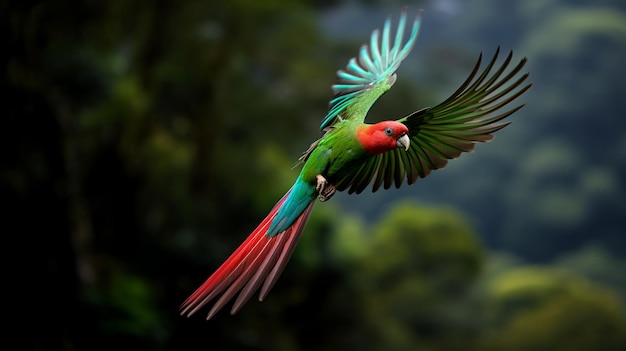 Foto el resplandor del quetzal volador