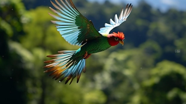 el resplandorante quetzal volador