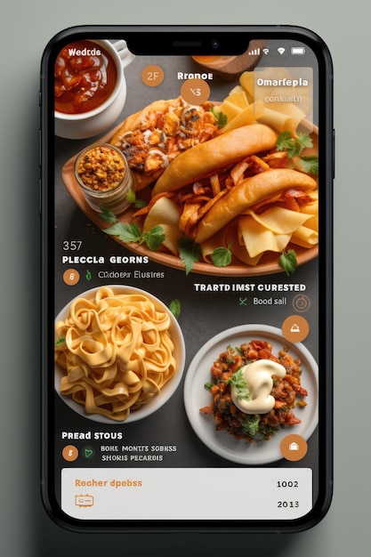 Restaurant Food Ordering App Mockup Gerar um modelo de interface do usuário amigável para um aplicativo de encomenda de alimentos