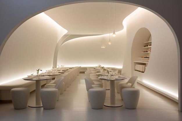 Restaurant mit einem minimalistischen Konzept