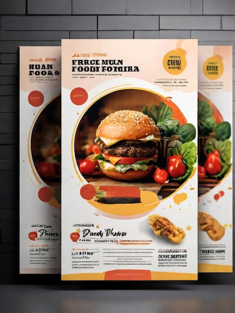 Foto restaurant rabatt essen burger flyer design heute menü schlange chinesische mahlzeit anzeige vorlage leichtes fast food pizza poster