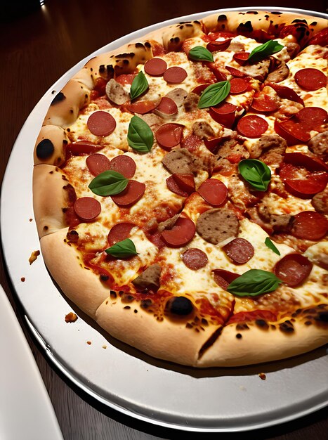 Restaurante acolhedor de pizza realista iluminação quente detalhada