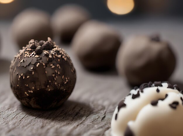 Restaurante aconchegante com detalhes realistas de trufas