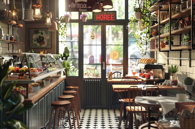 un restaurante con un cartel que dice caballo en él