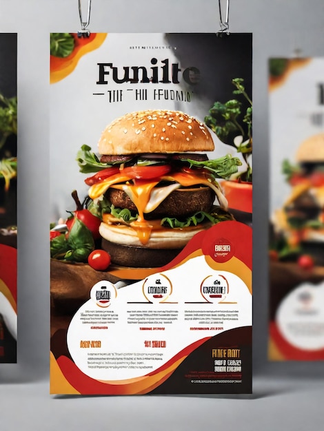 Restaurante de comida con descuento Burger Flyer Diseño Menú de hoy serpiente anuncio de comida china plantilla delicioso cartel de pizza de comida rápida