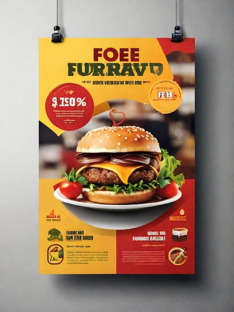 Foto restaurante de comida con descuento burger flyer diseño menú de hoy serpiente anuncio de comida china plantilla delicioso cartel de pizza de comida rápida