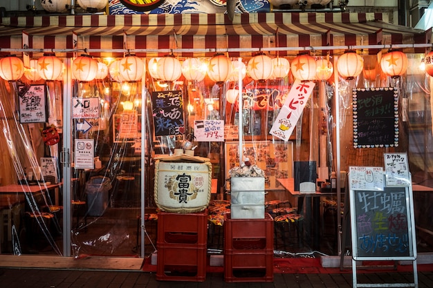 Foto restaurante de comida de rua japonesa vazio