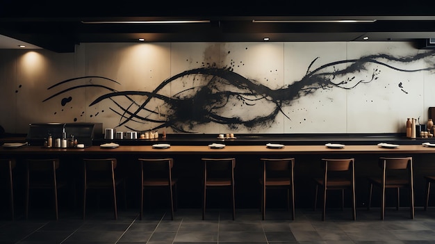 Restaurante de estilo chino y japonés en el interior