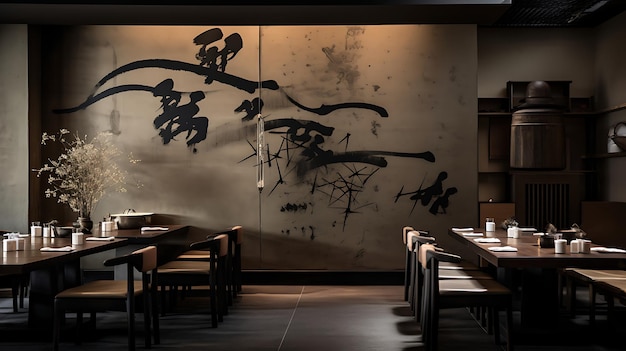 Restaurante de estilo chino y japonés en el interior