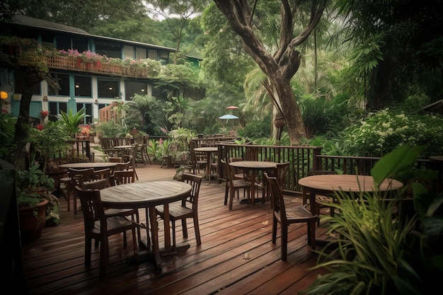 El restaurante del jardín del hotel.