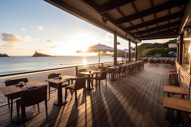 Restaurante junto a la playa con terraza que ofrece impresionantes vistas de la costa