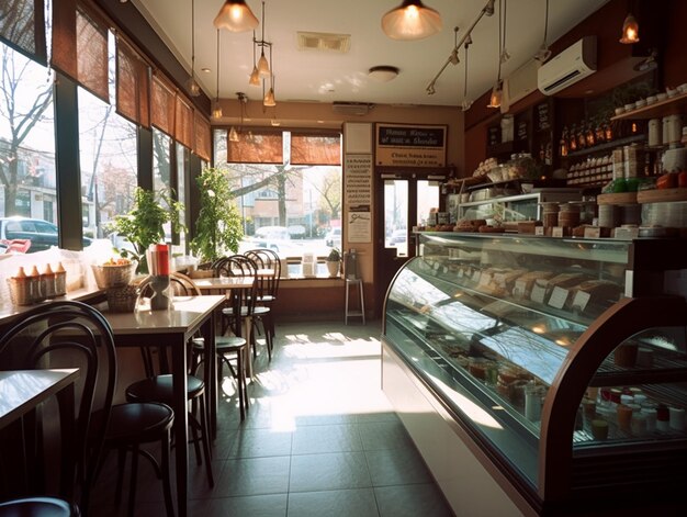 Un restaurante con un letrero que dice "panadería".