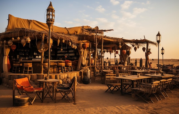 Restaurante en medio del desierto del Sáhara marroquí