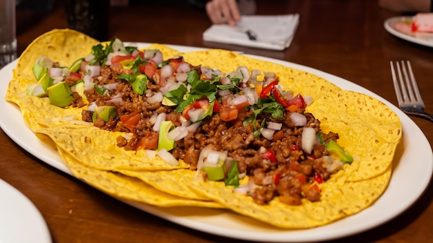 Foto restaurante mexicano tacos al pastor na cidade do méxico generative ai