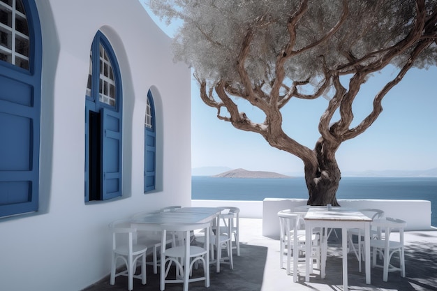 Foto restaurante taberna griega generate ai
