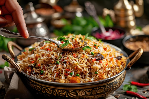 Restaurantkonzept zum Internationalen Tag der Arbeit mit Biryani-Branding