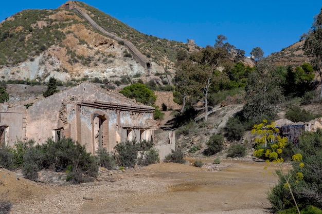 Restos de la construcción de las antiguas minas de Mazarrón Murciaspain