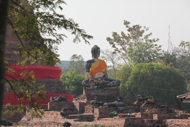 Restos de antigas estátuas de Buda