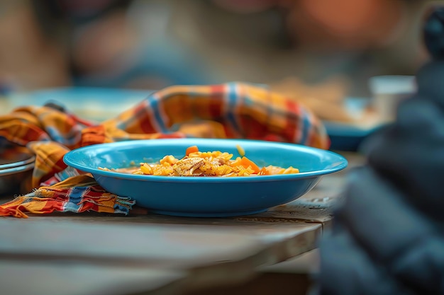 Restos de refeição escassos o rosto da fome tons crepusculares comoventes