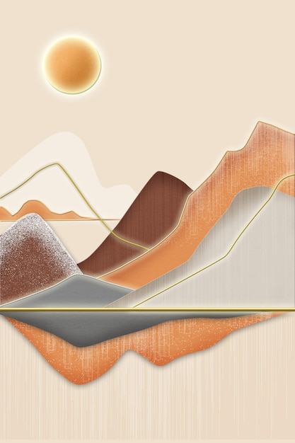Resumen. Arte geométrico fondo orgánico arte plástico diseño paisaje líneas