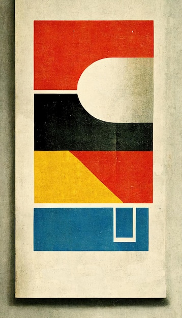 Resumen Bauhaus cartel grunge vintage papel retro formas geométricas negro naranja amarillo fondo