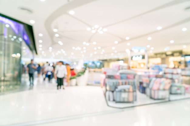 Resumen blur centro comercial o interior de grandes almacenes para el fondo