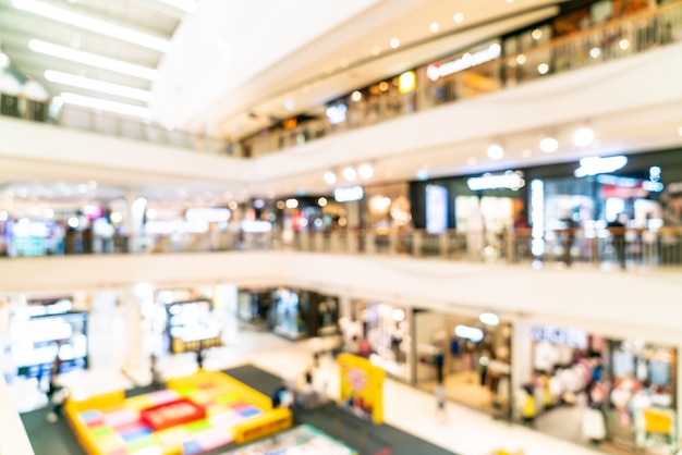 Resumen borroso y desenfocado centro comercial de lujo y tienda minorista