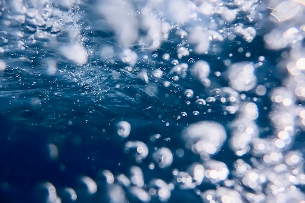 Resumen de burbujas en el agua, fondo de agua de burbujas de aire