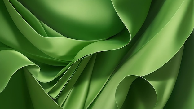 Resumen Capas de fondo verde seda que fluye diseño de profundidad texturizado artístico natural Orga