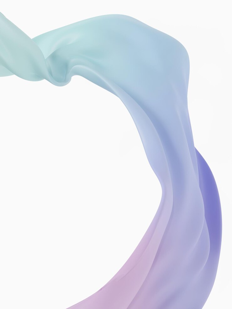 Resumen de color iridiscente dinámico de representación 3D o fondo de tela para folleto de belleza o cosmética