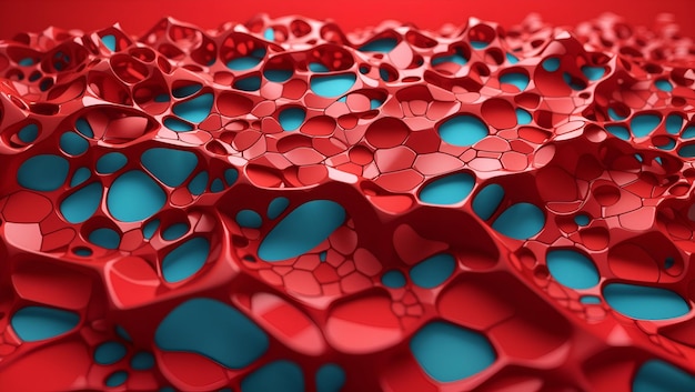 Resumen color rojo 3d voronoi textura patrones superpuestos diseño de fondo