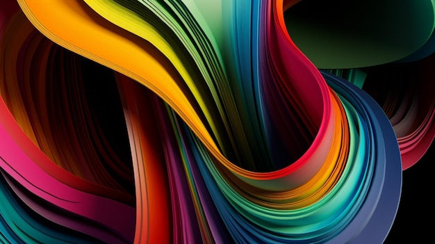 Resumen colorido bucle bg arte moderno brillan partículas y líneas Textura ornamental arco iris degradado color Hermosa topografía concepto generativo AI