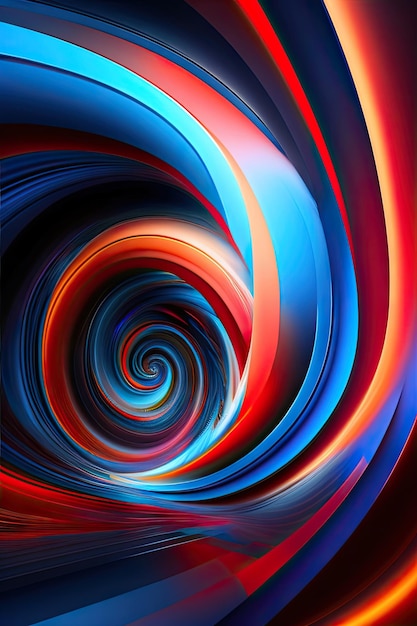 Resumen colorido formas ardientes azules y rojas Arte fractal digital Representación 3d