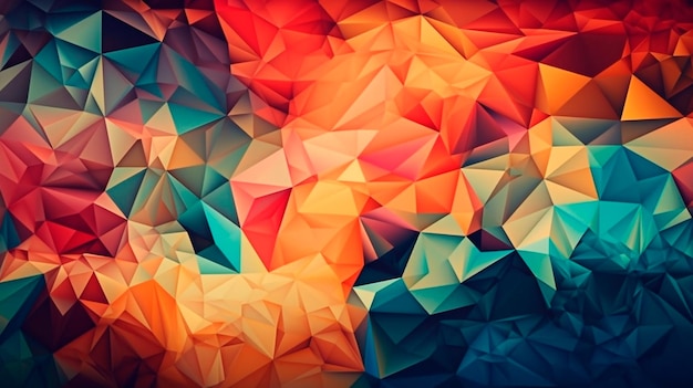 Resumen Delaunay Voronoi trianglify ilustración de fondo IA generativa
