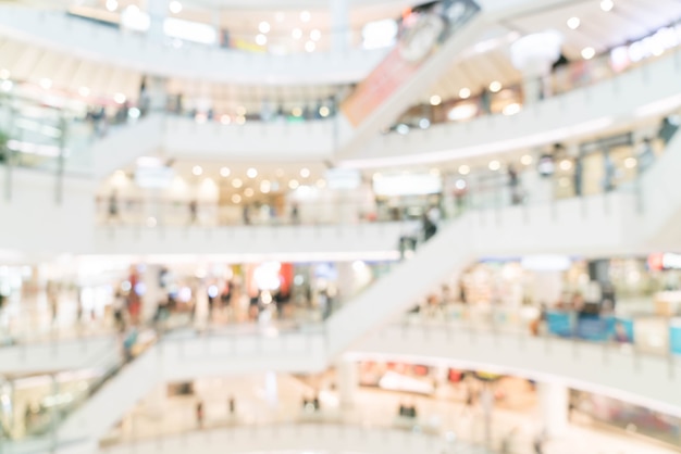 Resumen desenfoque en centro comercial de lujo y tienda minorista