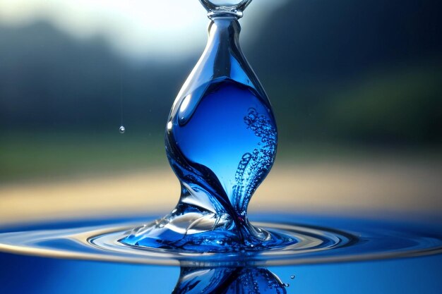 resumen Día Mundial del Agua con caída Primer plano de una bola de cristal con reflejo de vidrio