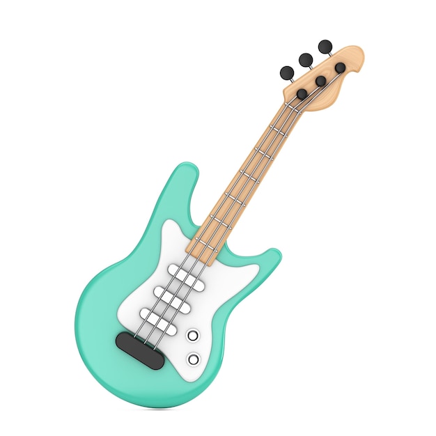 Foto resumen de dibujos animados guitarra eléctrica web icono signo 3d rendering