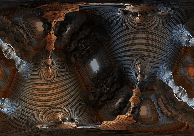 Resumen Diseño fractal generado por computadora Ilustración 3D de infinito conjunto matemático fractal