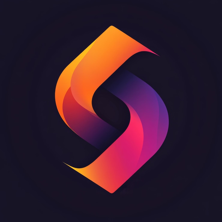 Foto resumen diseño de la letra s del logotipo gradiente colorido tecnología geométrica moderna