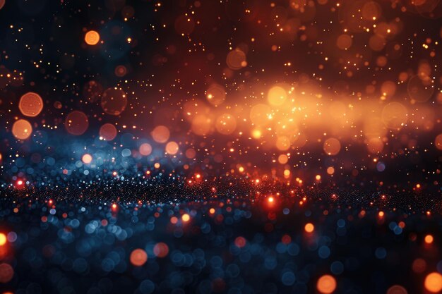 Resumen Efecto Bokeh de deslumbramiento con luces de Navidad relucientes en fondo negro para vacaciones festivas