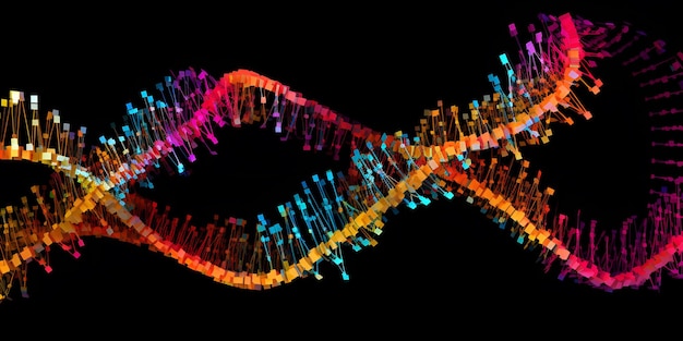 Resumen de la estructura del ADN Concepto de ingeniería genética Ilustración 3D del modelo de ADN