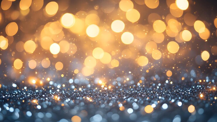 Resumen Fondo Bokeh con brillo dorado y azul