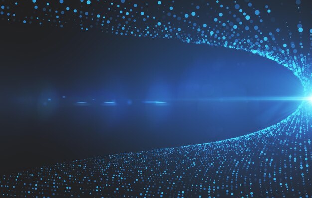 Resumen fondo digital azul brillante Concepto de tecnología Representación 3D