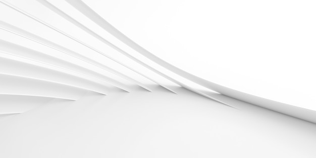Foto resumen de fondo de líneas blancas, forma dinámica mínima, renderizado 3d.