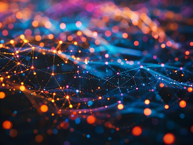 Resumen Fondo con luces y líneas de neón