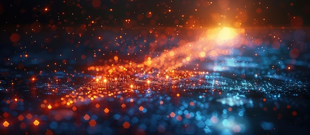 Resumen Fondo con luces naranjas y azules