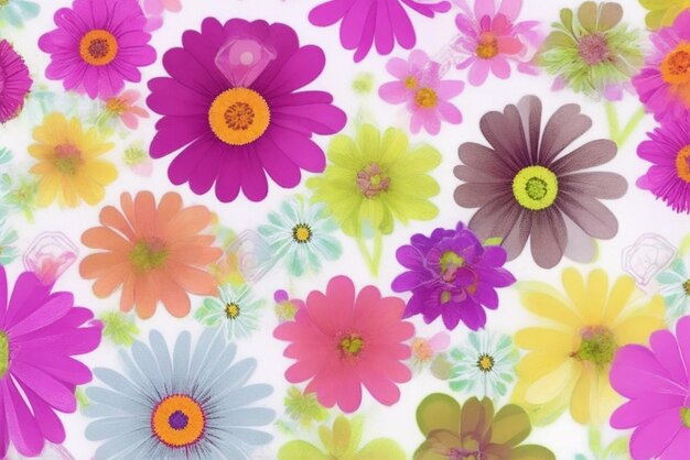 Foto resumen fondo de varias flores pequeñas de diferentes colores