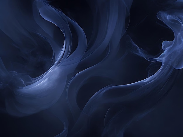 Resumen fractal azul marino fondo negro ahumado Elemento de diseño para obras de arte gráficas
