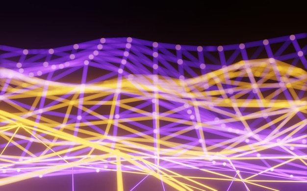Resumen futurista con fondo de formas poligonales Concepto de tecnología digital Representación 3D