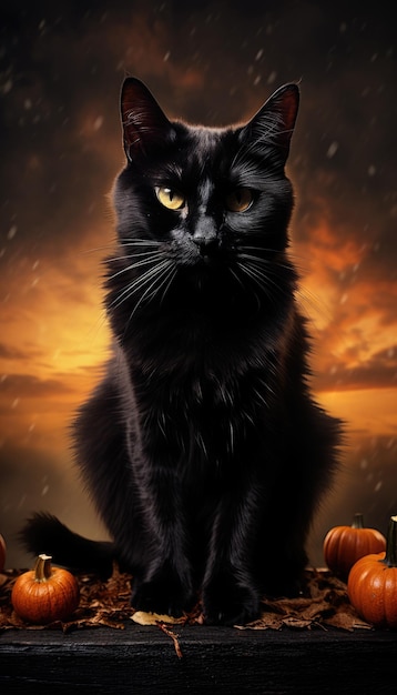 Resumen de gato negro de Halloween